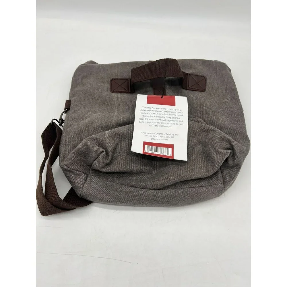 NWT Greg Norman Mens Refined Traveler Canvas Shoulder Bag Waterproof Lining